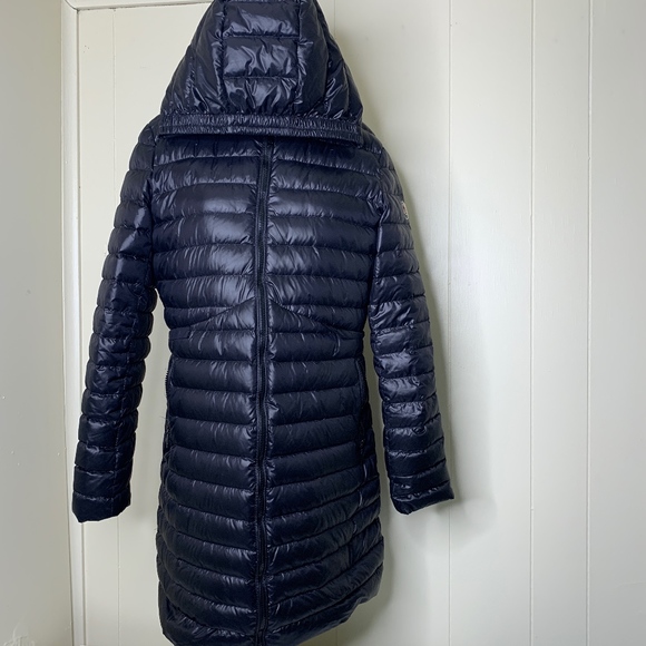 Moncler Jackets & Blazers - Moncler Puffer Long Hooded Jacket Shiny Black 3